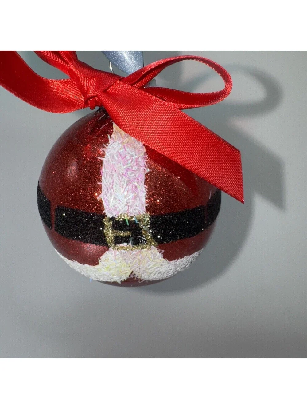 4 Glass Ball Santa Christmas Tree Ornaments 2.5